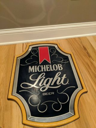 Vintage Michelob Light Beer Mirror Sign 18x27 Anheuser Busch Bar Advertisement