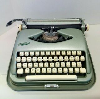 Vintage Cole Steel Portable Typewriter Metallic Green w/Case 2