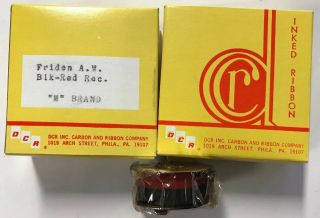 2 Vintage Dcr Inked Ribbon Friden A.  M.  Blk - Red Rec.  " M " Old Stock