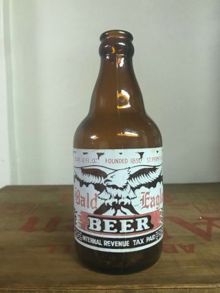 Scarce Irtp Bald Eagle Beer Painted Label Steinie Bottle: Koch 