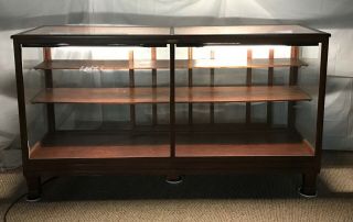 Antique Wood Glass Country Store Front Display Case Showcase W/adjustable Shelf