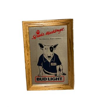Vintage 1986 Spuds Mackenzie Anheuser Busch,  Inc 18” X 12” Bud Light Mirror
