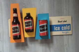 Vtg.  Rare Carling Black Label Beer Sign Carling Black Label Sign Ice Cold To Go