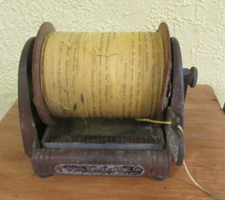 Antique Cast Iron Ribbon Dispenser Chicago Printed String Co Union Sc Advertisin