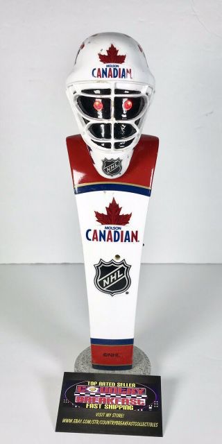 Molson Canadian Nhl Goalie Mask Light Up Beer Tap Handle 11.  5” Tall - Rare