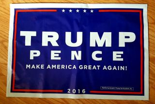 Donald Trump & Mike Pence Yard Sign Polybag 2 Sided All Weather
