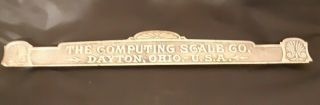 Orig 1905 The Computing Scale Dayton Ohio Brass Topper Marque Advertising Sign