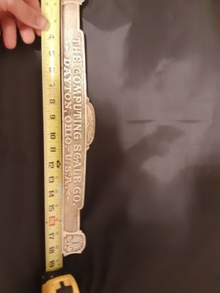 Orig 1905 THE COMPUTING SCALE Dayton Ohio Brass Topper Marque Advertising Sign 2