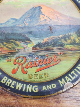 Antique Rainier Beer Tip TRAY Alaska - Yukon - Pacific Exposition,  Seattle 1909 4 