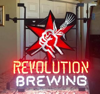Revolution Brewing Neon Beer Bar Sign Craft Beer Brewery Local Pick Up