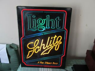 Schlitz Beer/bar/alcohol 20x15 Light/sign 1982
