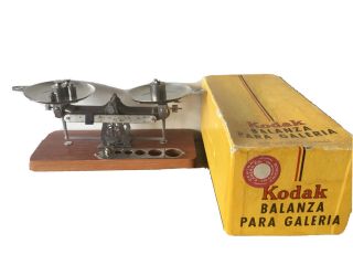 Vintage Eastman Kodak Studio Balance Scale & 6 Weights,  - Vg G