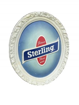 Vintage Sterling Beer Plastic Evansville In Bar Sign Alcohol Advertising