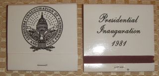 Reagan 1981 Inaugural Match Books (2) Vintage Cond Great $$,