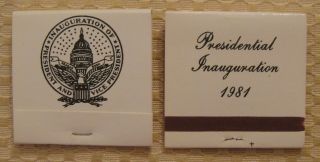 Reagan 1981 Inaugural Match Books (2) Vintage Cond Great $$, 2