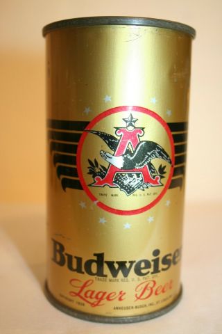 Budweiser Lager Beer 12 Oz.  1936 Oi Irtp Flat Top From St.  Louis,  Missouri