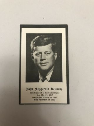 Vintage President John F Kennedy Jfk Funeral Catholic Mass Prayer Card
