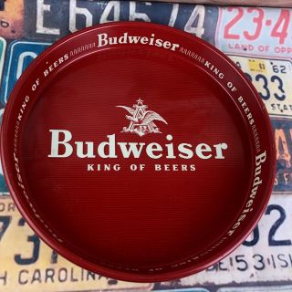 Anheuser Busch Logo Budweiser King Of Beers 13 " Red Beer Tray Vintage