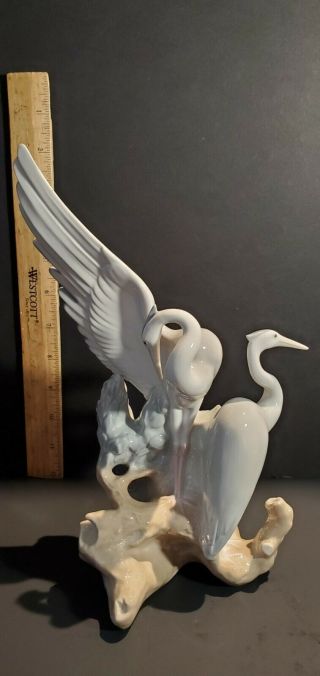 Vintage Lladro Nao Figurine - 11 " Cranes At Rest - - 1128388 - Stunning Ae