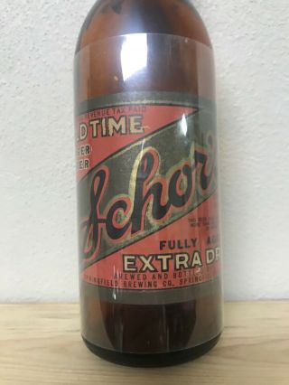 Scarce Schor ' s Old Time Extra Dry Beer bottle: Springfield Brew Co,  ILL 2