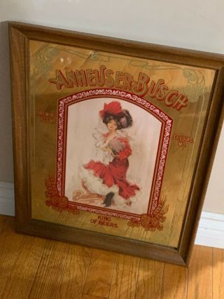 Collectible Anheuser Busch Budweiser Girl Mirror Lady In Red Dress 1996 Bud