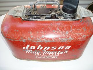 Vintage Johnson Mile Master Outboard 4 Gallon Pressure Double Line Boat Gas Tank