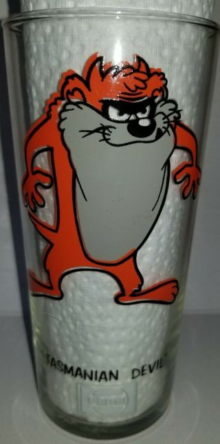 Vintage 1973 Pepsi Looney Tunes Taz Tasmanian Devil Drinking Glass