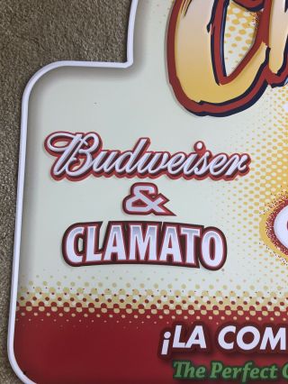 Budweiser & Bud Light Clamato Chelada Anheuser - Busch Beer Metal Sign 31 X 28 - 1/2 3