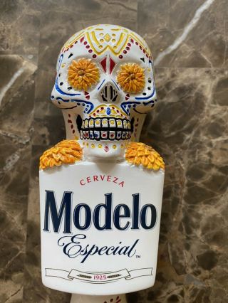 Modelo Especial Dia De Los Muertos Sugar Skull Mexico Nib Beer Keg Tap Handle