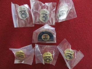Mini Los Angeles Fire Department Mini Badge Set Of Pins Set Of 7 Hat Pins