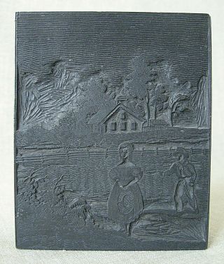 Wood - Engraving Block For Book Illustration / C.  1880