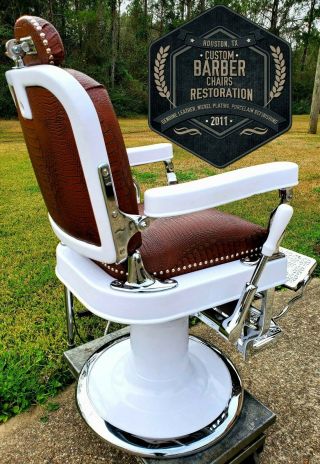ONE CHROMED Theo A.  Kochs Antique Barber Chair - Pump Handle PIN - Repair Part 2