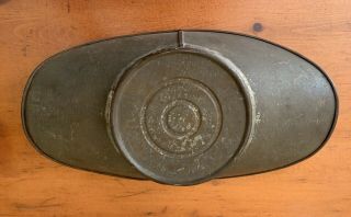 Vintage General Store Tin Metal Scale Pan Tray 6 3/4” X 12” Base 4 3/4” Across 2