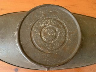 Vintage General Store Tin Metal Scale Pan Tray 6 3/4” X 12” Base 4 3/4” Across 3