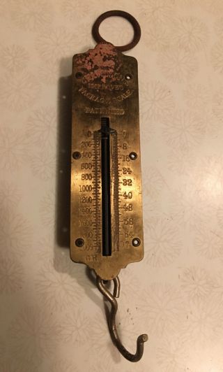 Antique Vintage Chatillon’s Balance Scale Post Office Mail Package,  Gold Tone