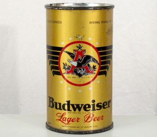 Budweiser Oi Irtp Opening Instruction Flat Top Beer Can St Louis Missouri Mo Bud
