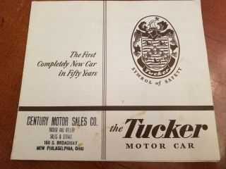 Vintage " The Tucker Motor Car " Advertising Brochure Phila Oh