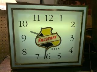 Vintage Early Falstaff Beer Lighted Beer Clock
