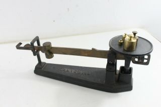 Vintage Antique Fairbanks Cast Iron Balance Table Top Scale Brass Beam - M51