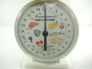 Vintage American Family Scale 25 lb Kitchen Counter Food Scale White I308 2