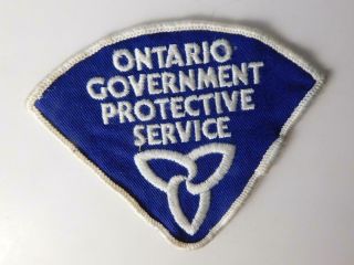 Ontario Government Protective Service Vintage Uniform Patch Crest Badge Canada