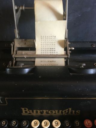 Vintage Burroughs 10 Column Hand Crank Adding Machine Works/As Is Model 3 - 342635 3