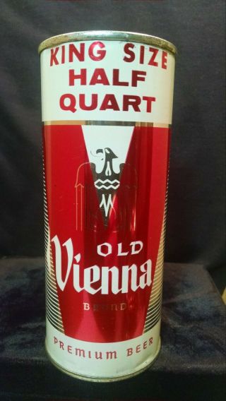 Old Vienna Brand Premium Beer King Size Half Quart Mid 1950 