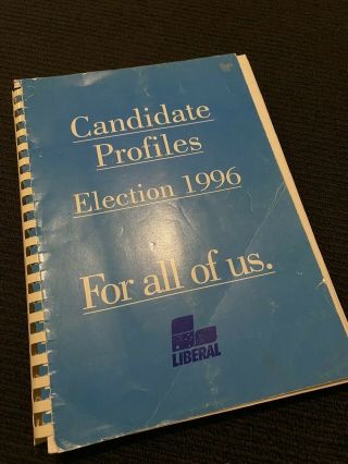 1996 Election Liberal Party Candidate Profiles - Howard/keating Abbott Ruddock P