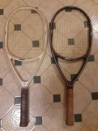 2 Rare Vintage Chris 5 Star 4 1/2 Grip Tennis Racquets Priority