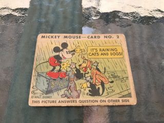 1935 Mickey Mouse Bubble Gum Card 2 Philadelphia Pa.