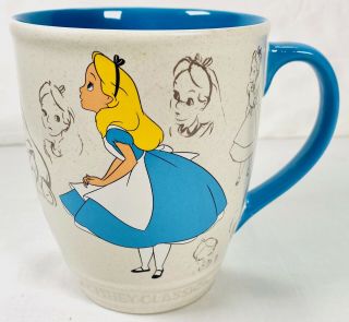 Disney Store Alice In Wonderland Classic Animation Art 16 Oz Coffee Tea Mug