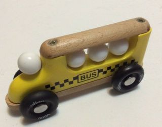 Vintage Vilac 39260 Moirans Wooden Yellow Bus Made In France Unique Item
