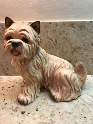 Large Vintage Porcelain Terrier Dog Figure West Highland Norwich Harvey Knox