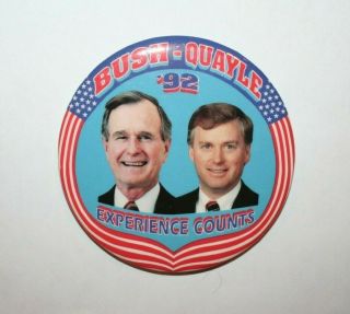1992 Bush & Quayle President Campaign Button Political Pinback Pin Election